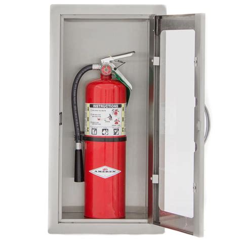 semi recessed stainless steel fire extinguisher cabinet|surface mount fire extinguisher cabinets.